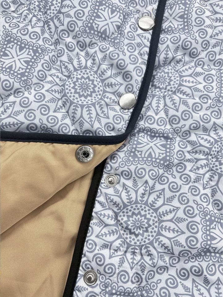 Women's Vintage Geometric Print Quilted Jacket