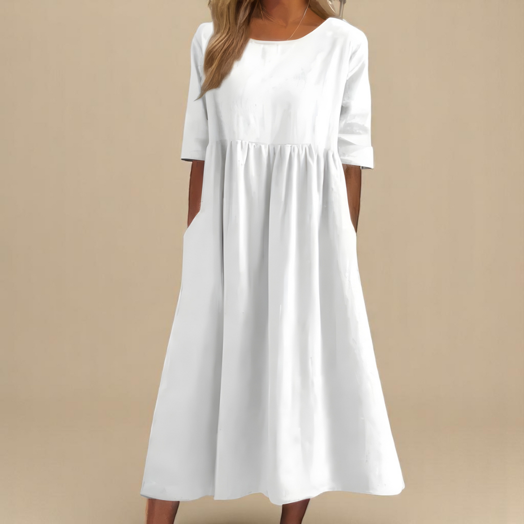 Serena – Minimalist Maxi Dress with Loose Fit
