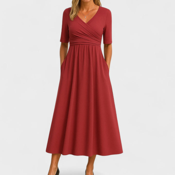 Elegant Sofia Dress – flattering cut that conceals the tummy