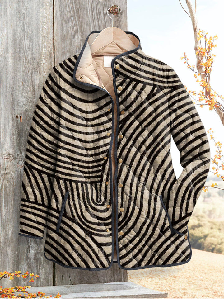 Women's Zebra Pattern Quilted Jacket