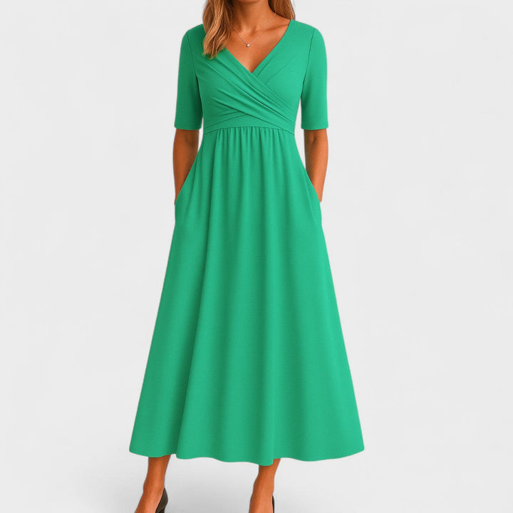 Elegant Sofia Dress – flattering cut that conceals the tummy
