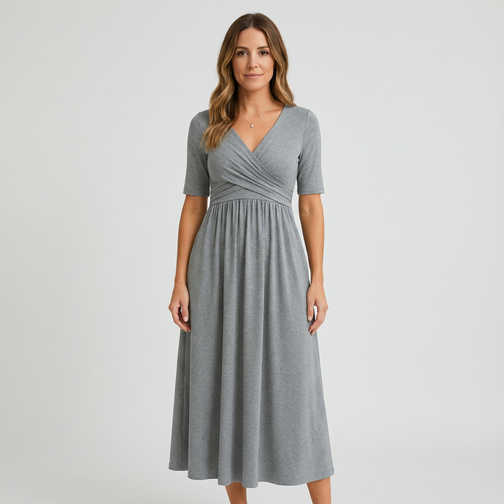 Elegant Sofia Dress – flattering cut that conceals the tummy