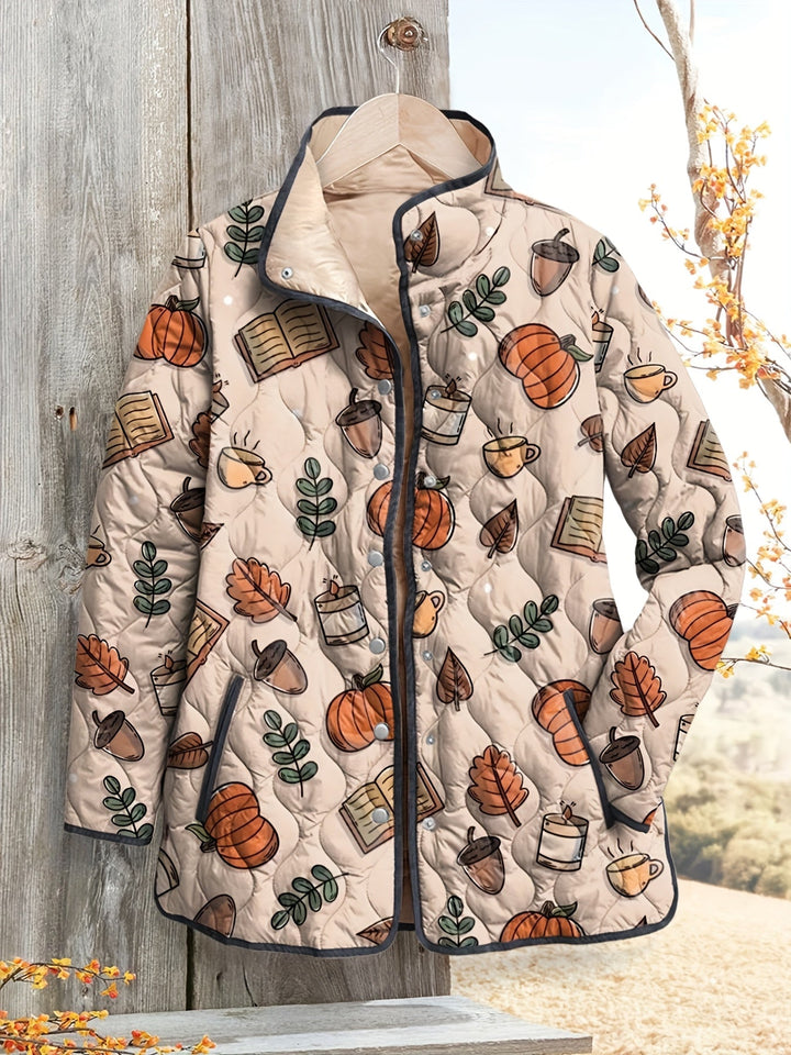 Women's Warm Autumn Print Quilted Jacket