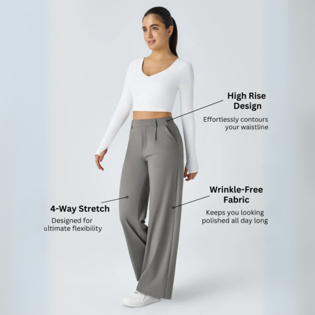 Elara – Elegant Wide-Leg High-Waist Pants