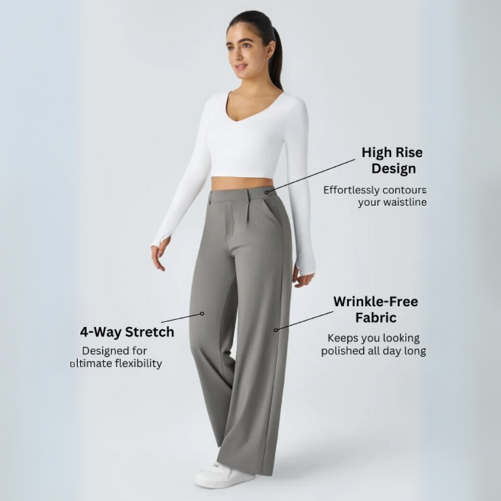 Elara – Elegant Wide-Leg High-Waist Pants