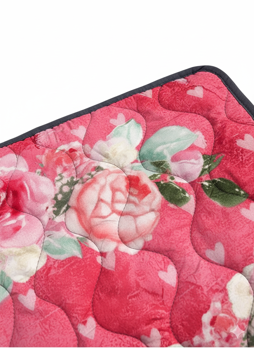 Women's Romantic Rose Pattern Quilted Jacket