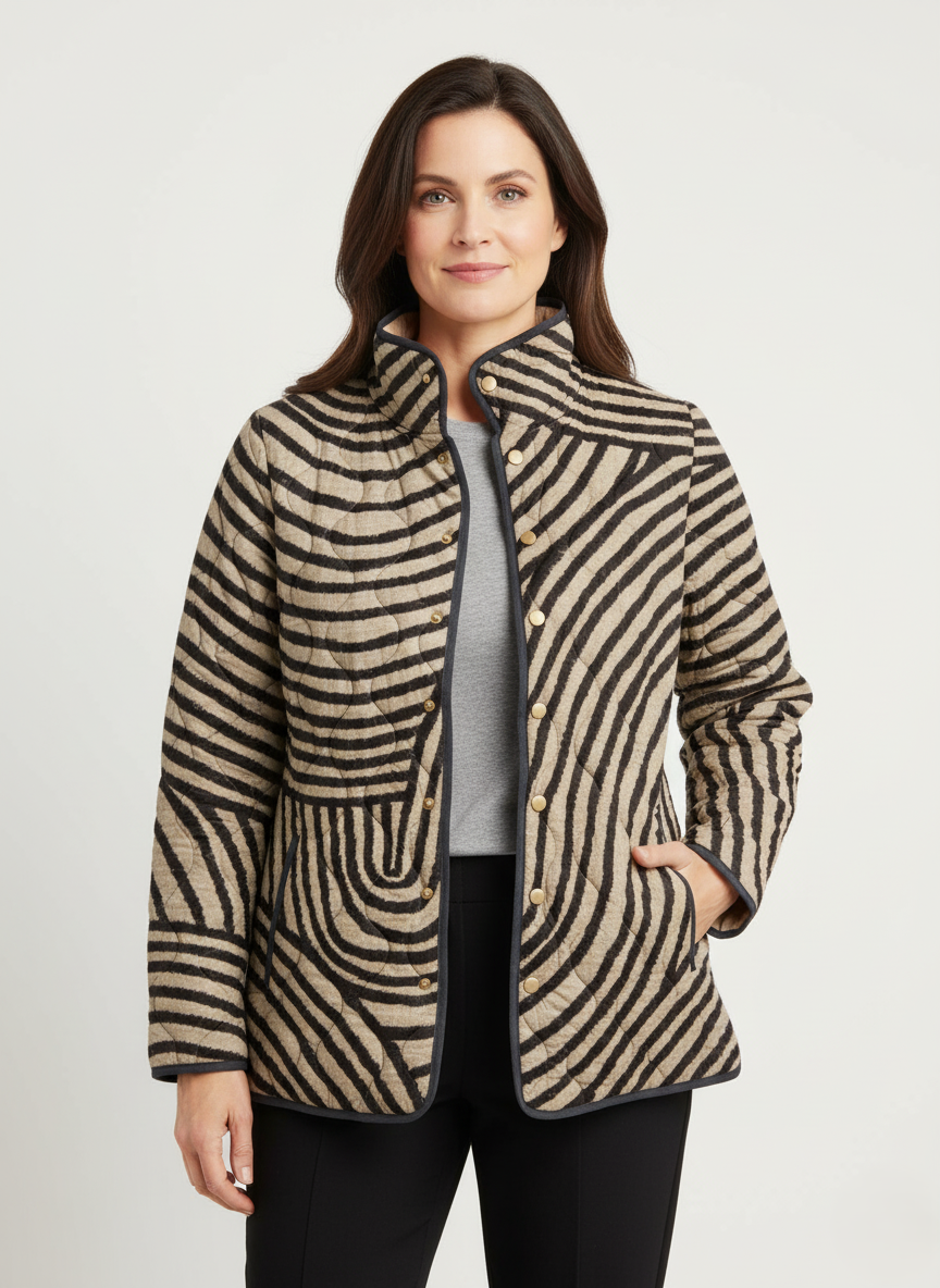 Women's Zebra Pattern Quilted Jacket