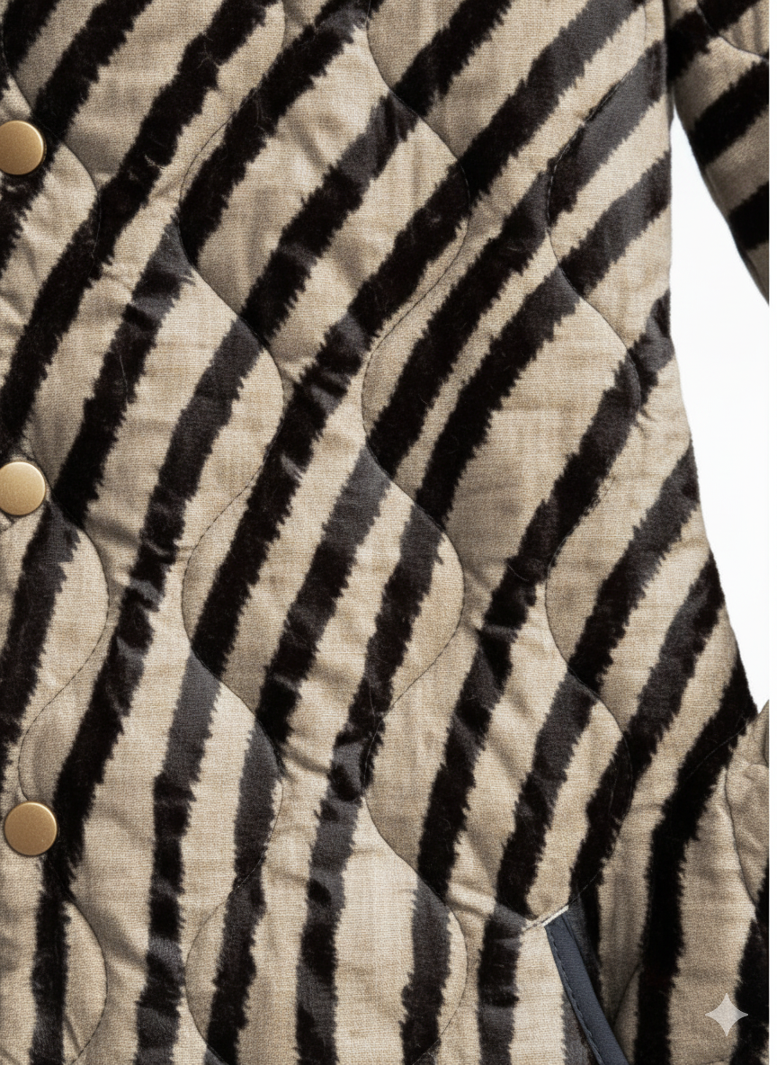 Women's Zebra Pattern Quilted Jacket