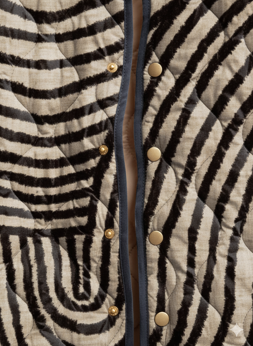 Women's Zebra Pattern Quilted Jacket