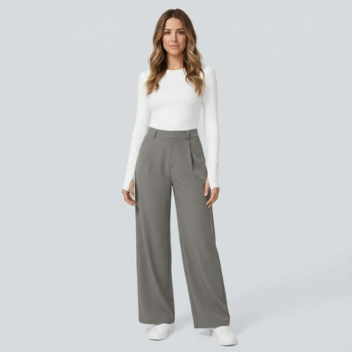 Elara – Elegant Wide-Leg High-Waist Pants