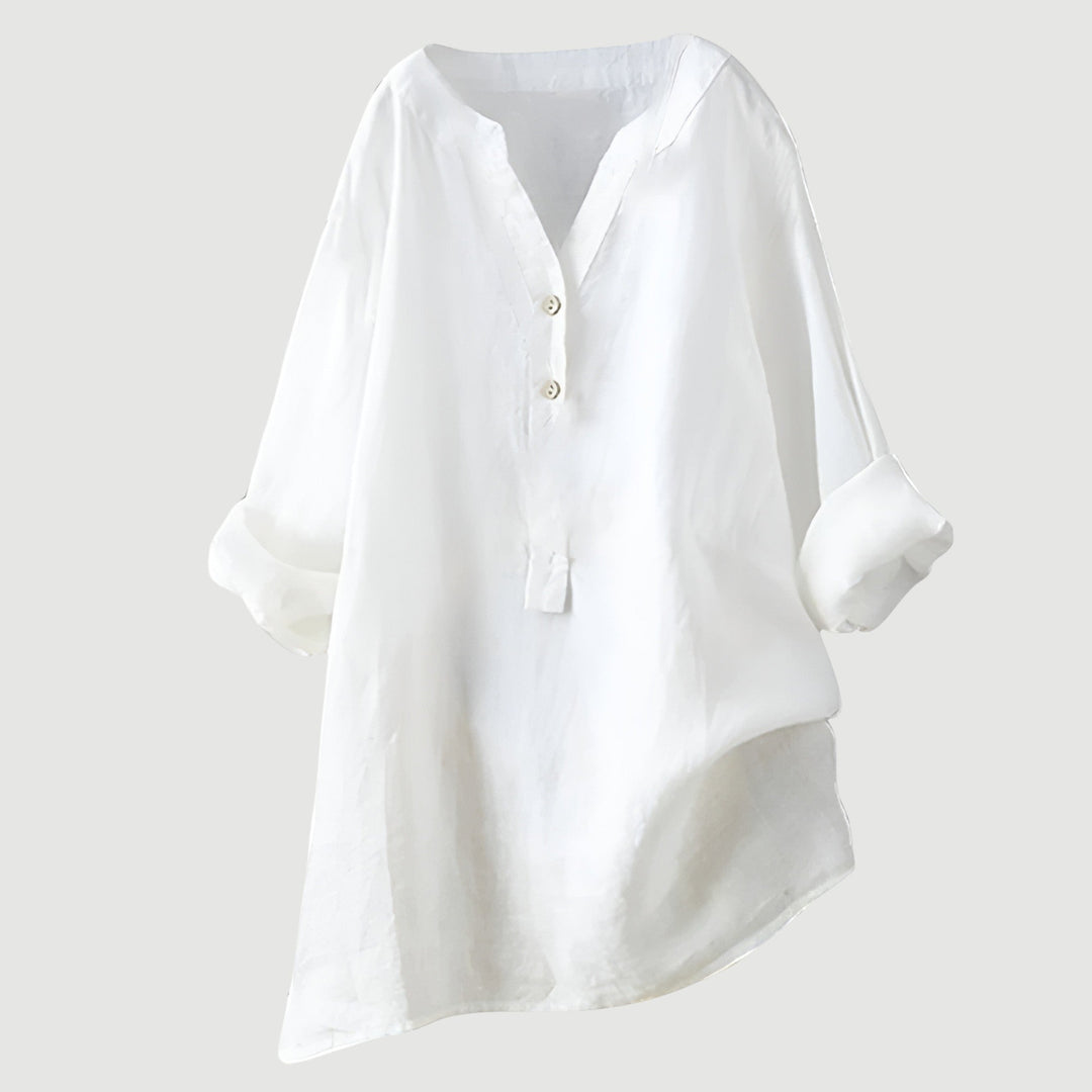 Linea – Light Linen Tunic with Buttons
