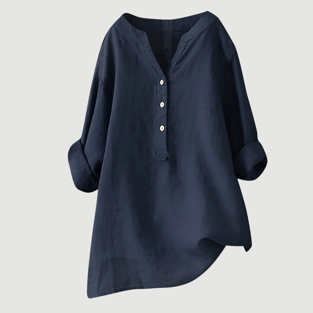 Linea – Light Linen Tunic with Buttons