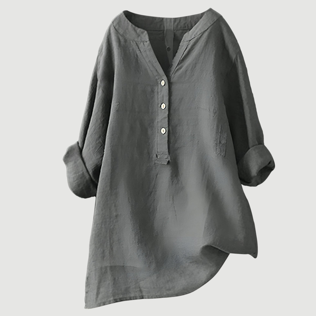 Linea – Light Linen Tunic with Buttons