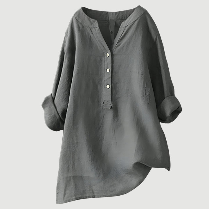 Linea – Light Linen Tunic with Buttons