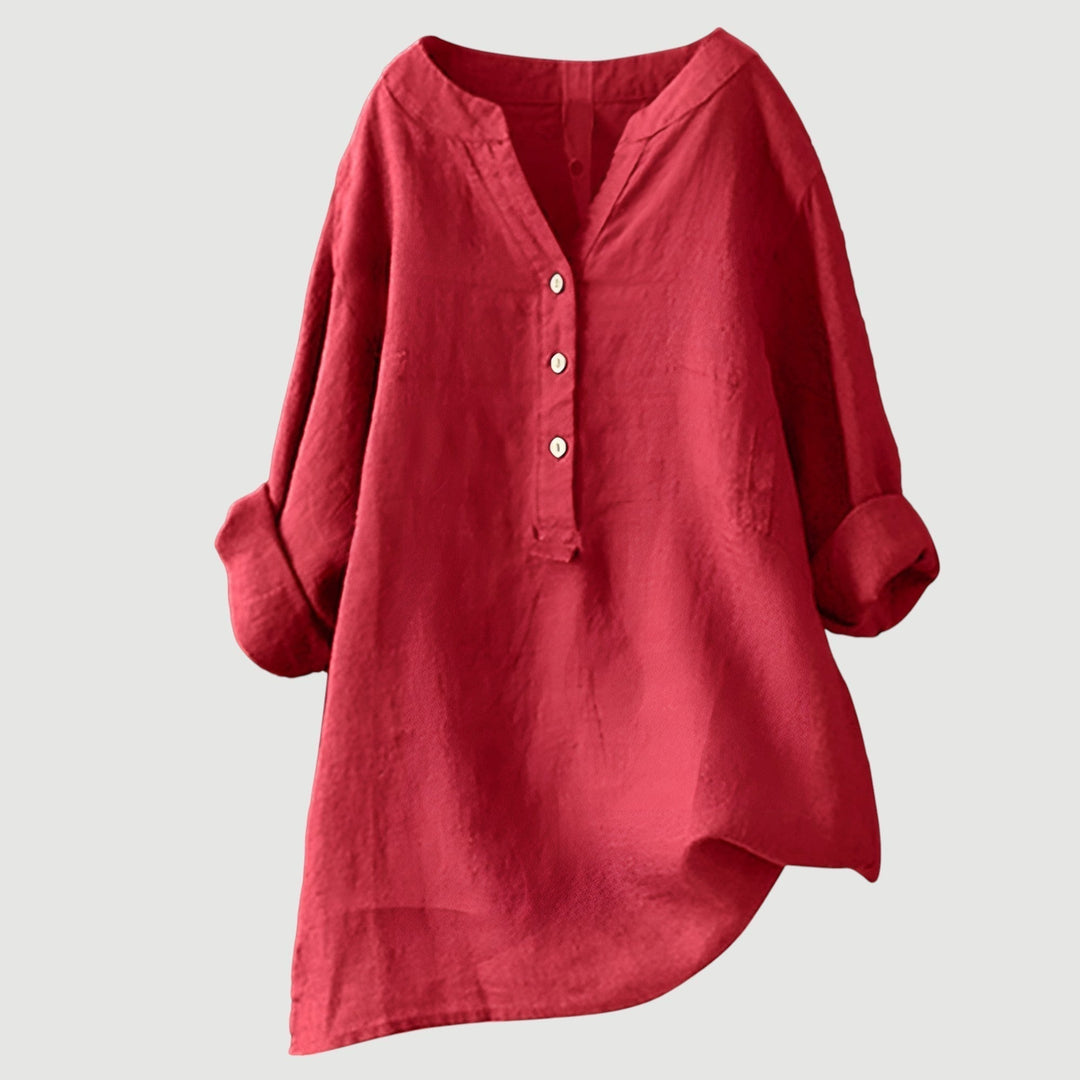 Linea – Light Linen Tunic with Buttons
