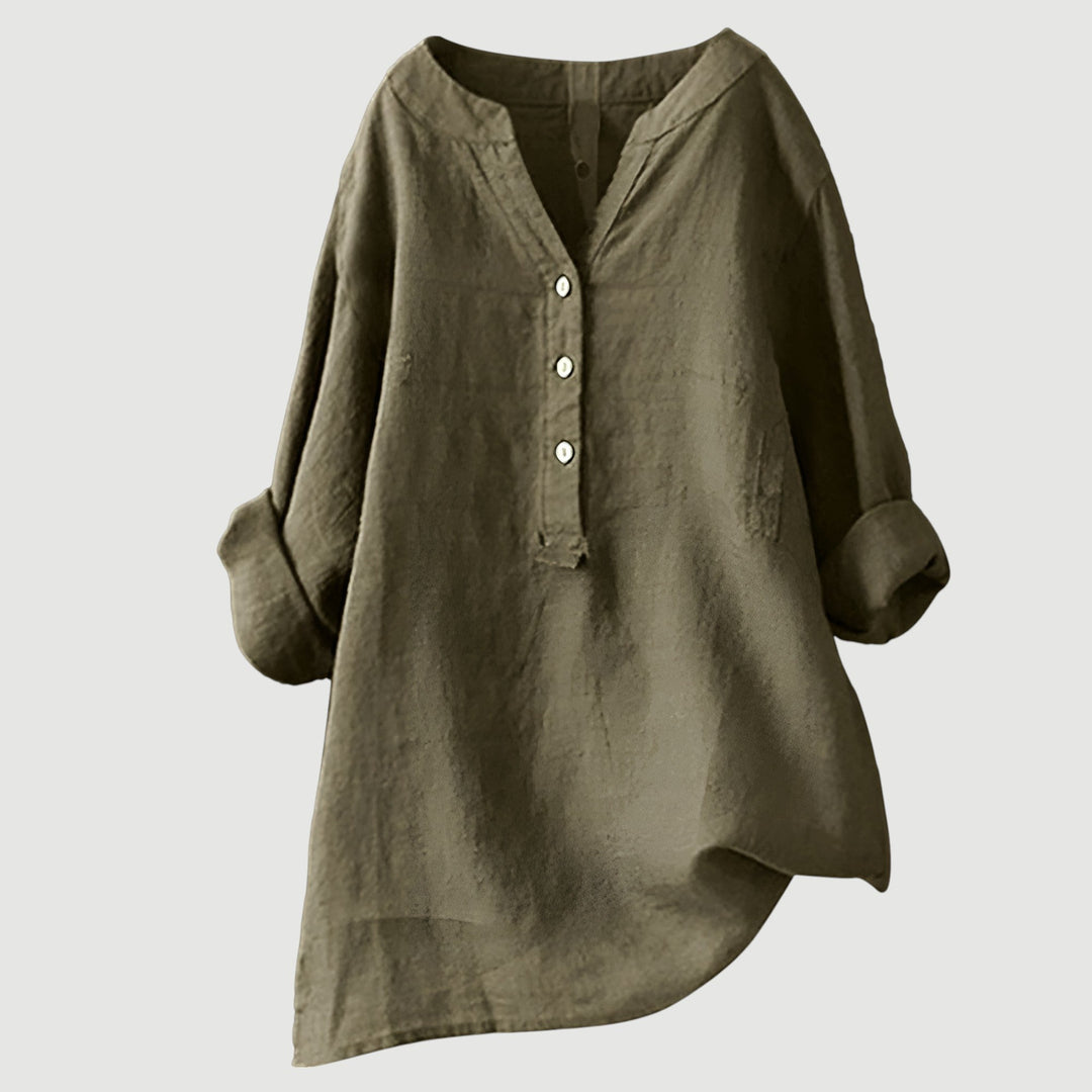 Linea – Light Linen Tunic with Buttons