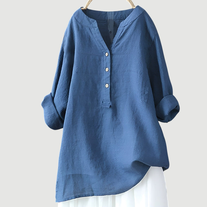 Linea – Light Linen Tunic with Buttons